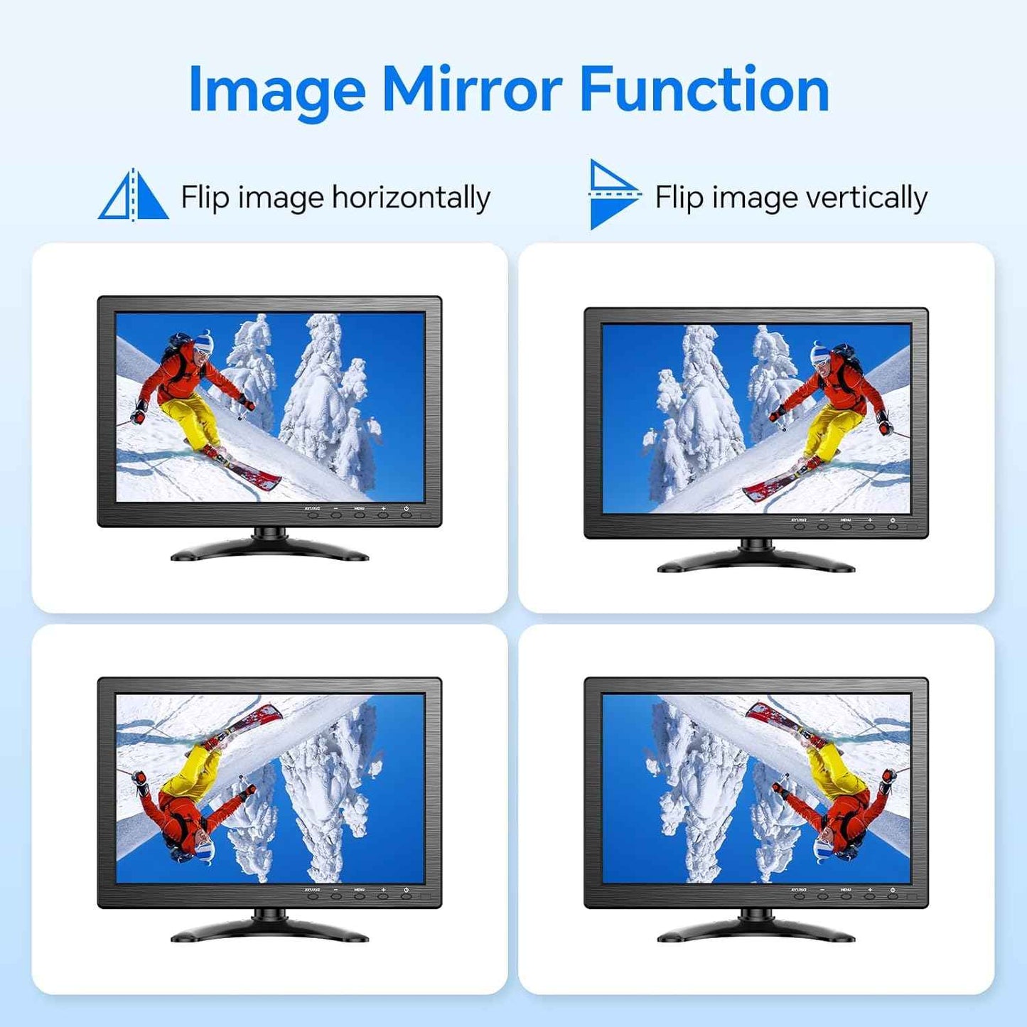 10.1 Inch Eyoyo Security Monitor - 1366x768 HDMI VGA AV BNC USB, Built-in Speakers for CCTV & PC