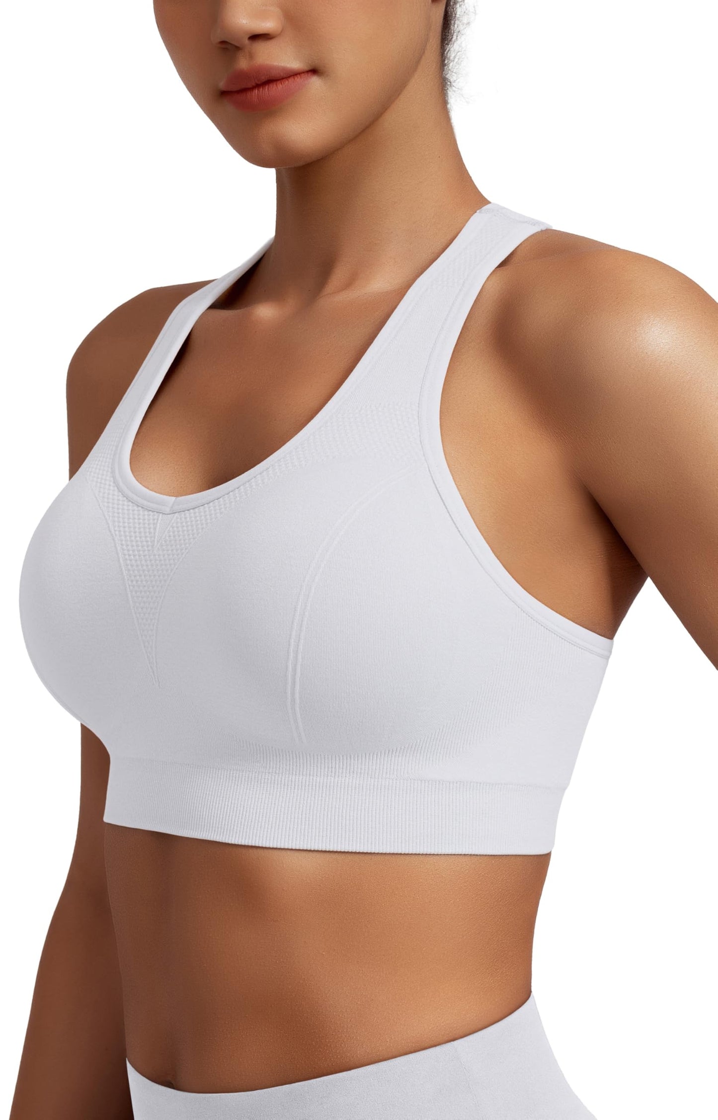 MIRITY Women Racerback Sports Bras - High Impact Workout Gym Activewear Bra Pack of 5 Color 2 Medium