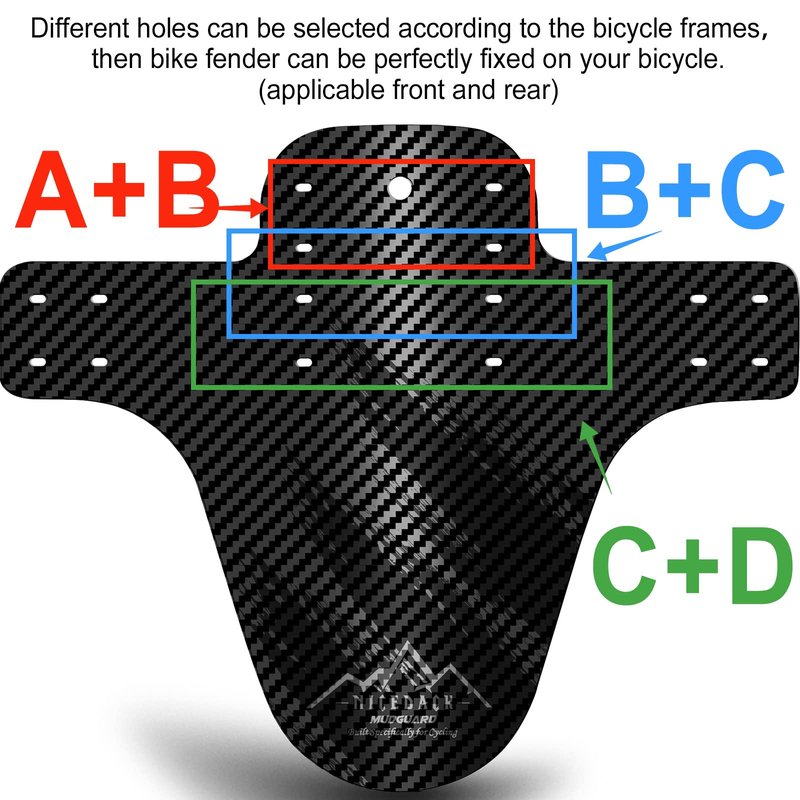 NICEDACK Bike Fender, 2PCS Adjustable MTB Mud Guard, Front and Rear Compatible Mudguards, Easy to Install, Fits 26", 27.5", 29" Fat Tire Bikes and All Disc Brake Bicycles (Black)