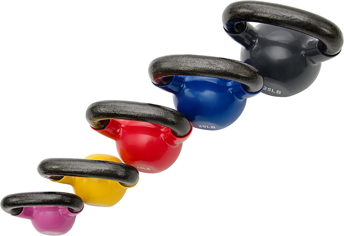 Sunny Health & Fitness Kettlebell - Vinyl Coated for Strength Training & Swinging | 5-25 Pounds Available