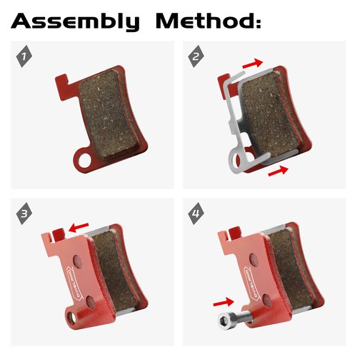 DYISLAND MT600 Electric Bike Disc Brake Pad Two Pairs, Suitable for DYISLAND LD-200PLUS LD4X-600, (Semi-Metallic/Sintered-Metal) (Semi-Metal)