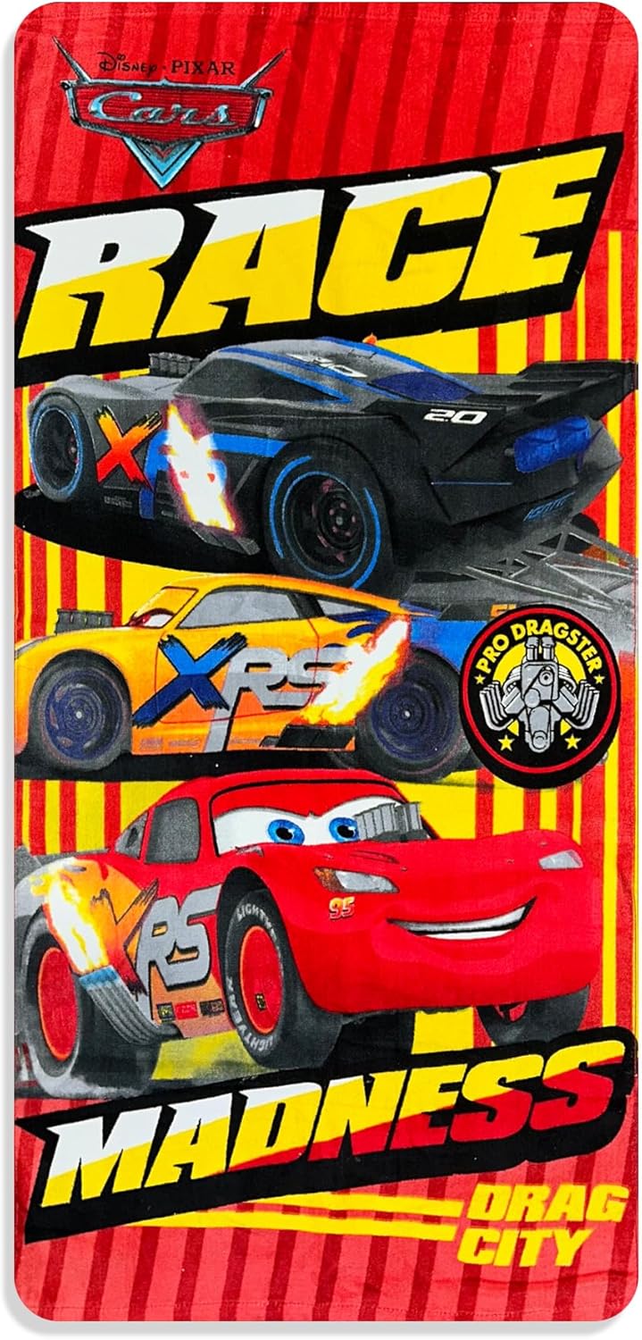 Royal Wear Kids Soft Beach Hooded Bath Towel - Official Licensed Cars Design, 40 x 60 Inches
