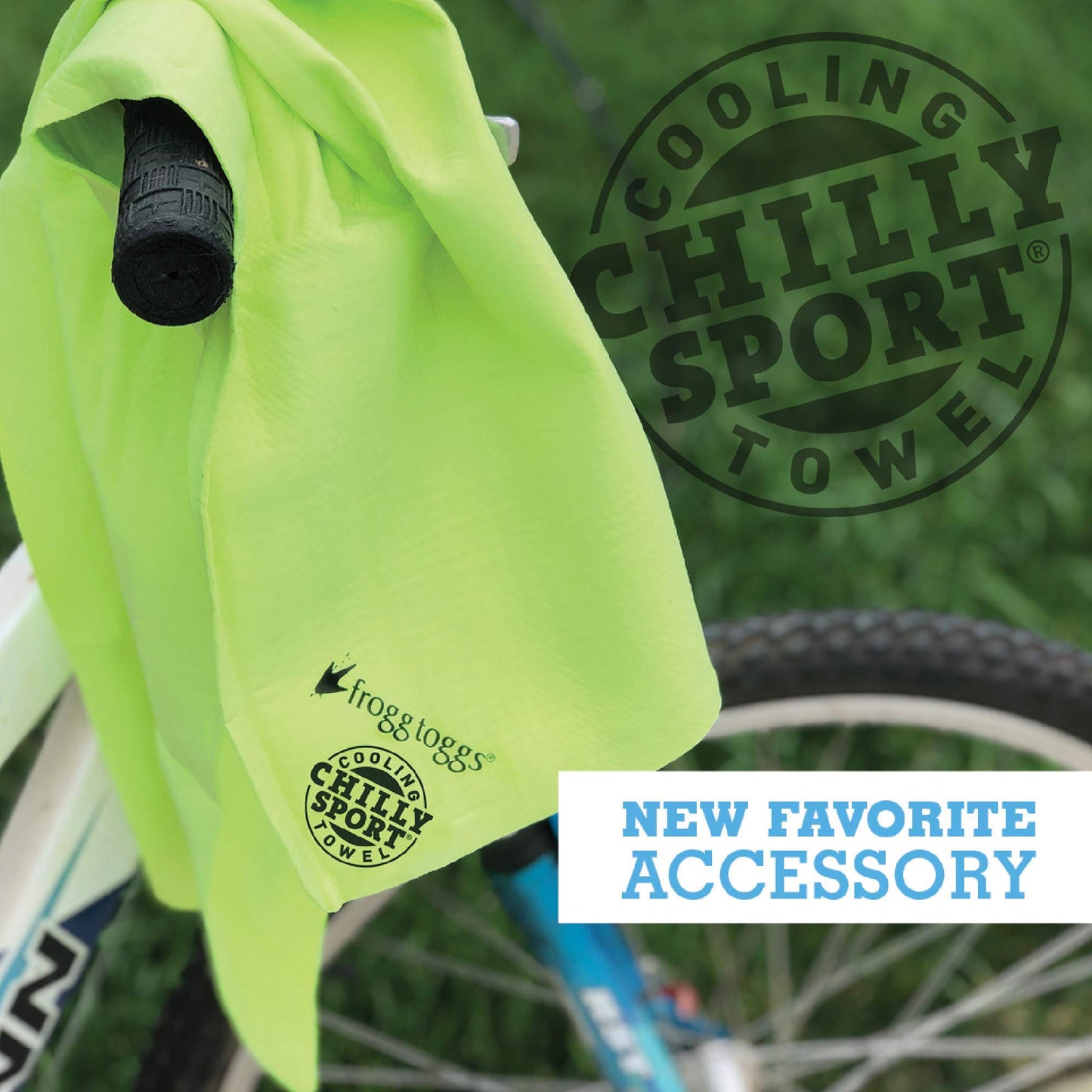 FROGG TOGGS Chilly Sport Cooling Neck Wrap & Head Band, Hivis Green, 33 x 6 1/2