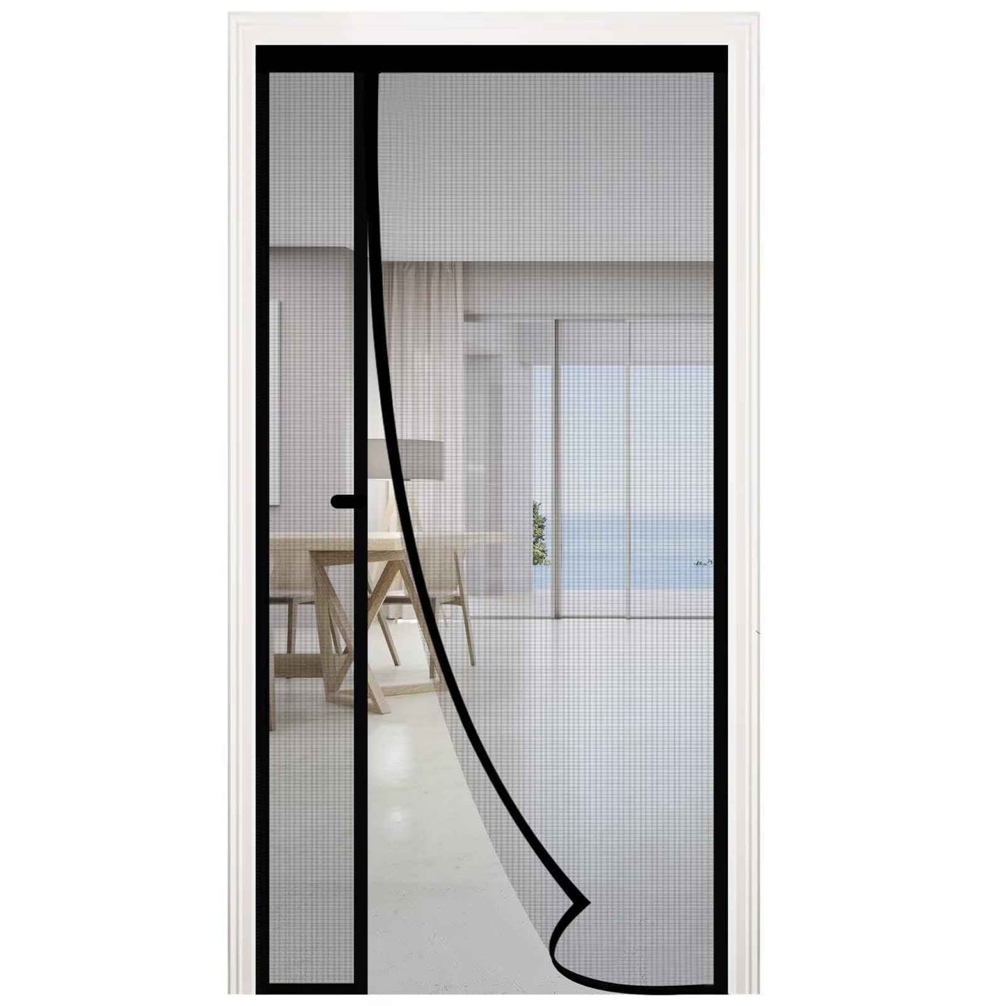 RELIANCER Fiberglass Magnetic Door Screen,Fit Doors Size 30"x78",Auto Close Screen Door Mesh w/Magnets,Left Right Side Opening,Patio Doorway Net Screens,Self-Closing Doors Cover,Doorway Curtain Mesh