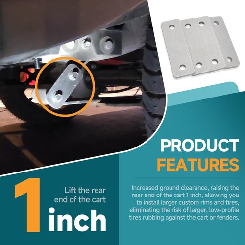 1" Rear Lift Kit Compatible with Club Car Precedent, Onward & Tempo Golf Carts 2004-2024, Rear Height Extension Spacer for Gas & Electric Models, Golf Cart Accessories