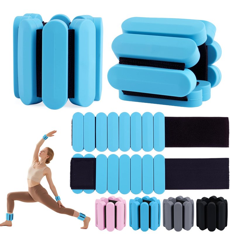 Wrist Weights – Adjustable Ankle Wrist Weights for Women & Men – Set of Weighted Bangles 2 lbs (1 lb Each) | Arm and Leg Weights for Pilates, Yoga, Running & Walking (Purple)