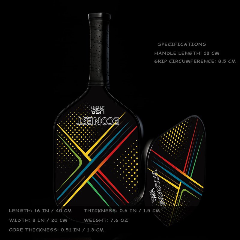 Pickleball Paddles Set of 2 - USAPA Approved Fiberglass Surface Pickleball Set with Pickleball Rackets, Precise Comfortable Grip Pickle Ball Paddle Easy Control for Beginners Intermediates