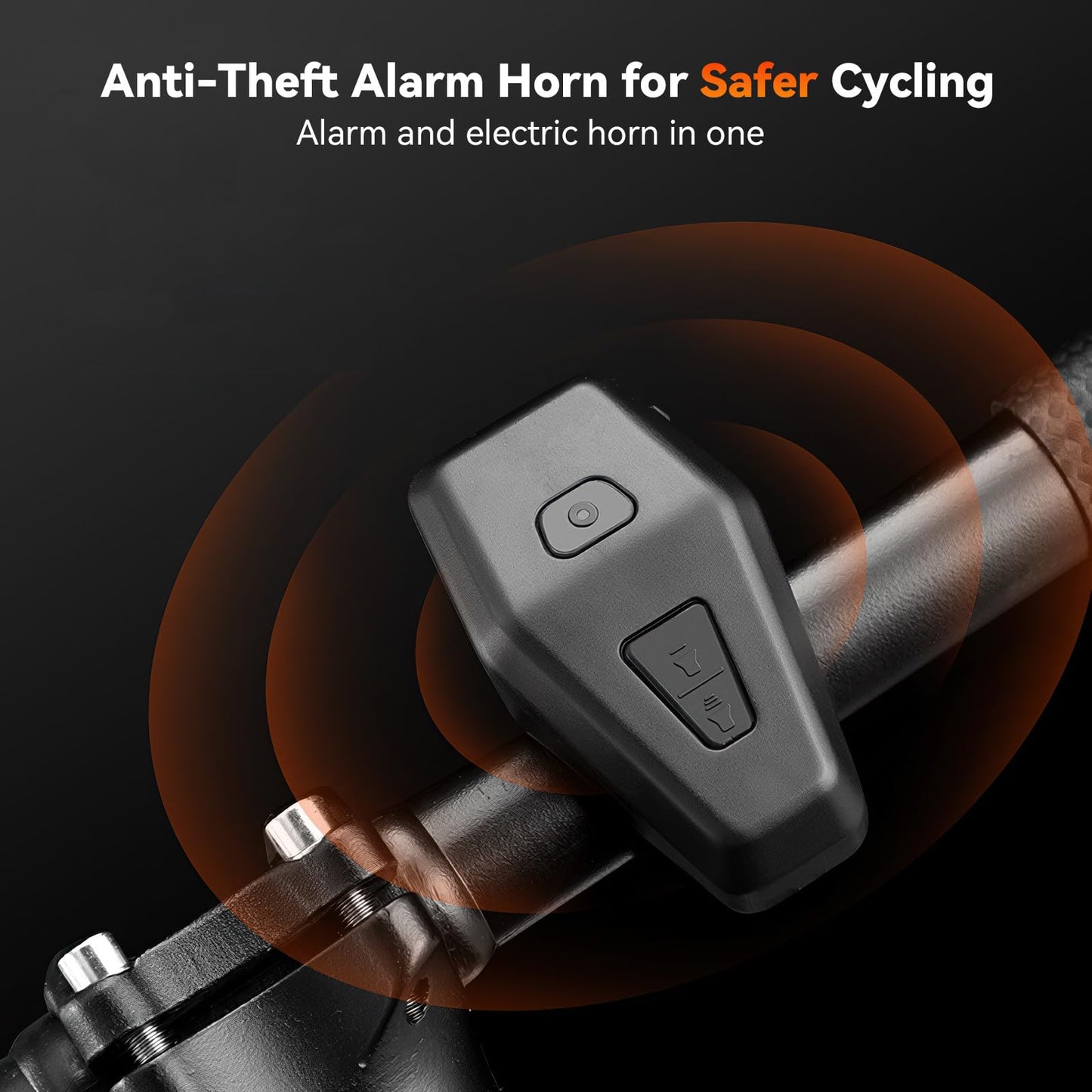 PARDUS Bike Alarm Bike Horn Anti-Theft Alarm USB Rechargeable Compact 120dB - Portable, Waterproof, and Easy to Install for Road and Mountain Bikes Motorcycle Electric Scooter