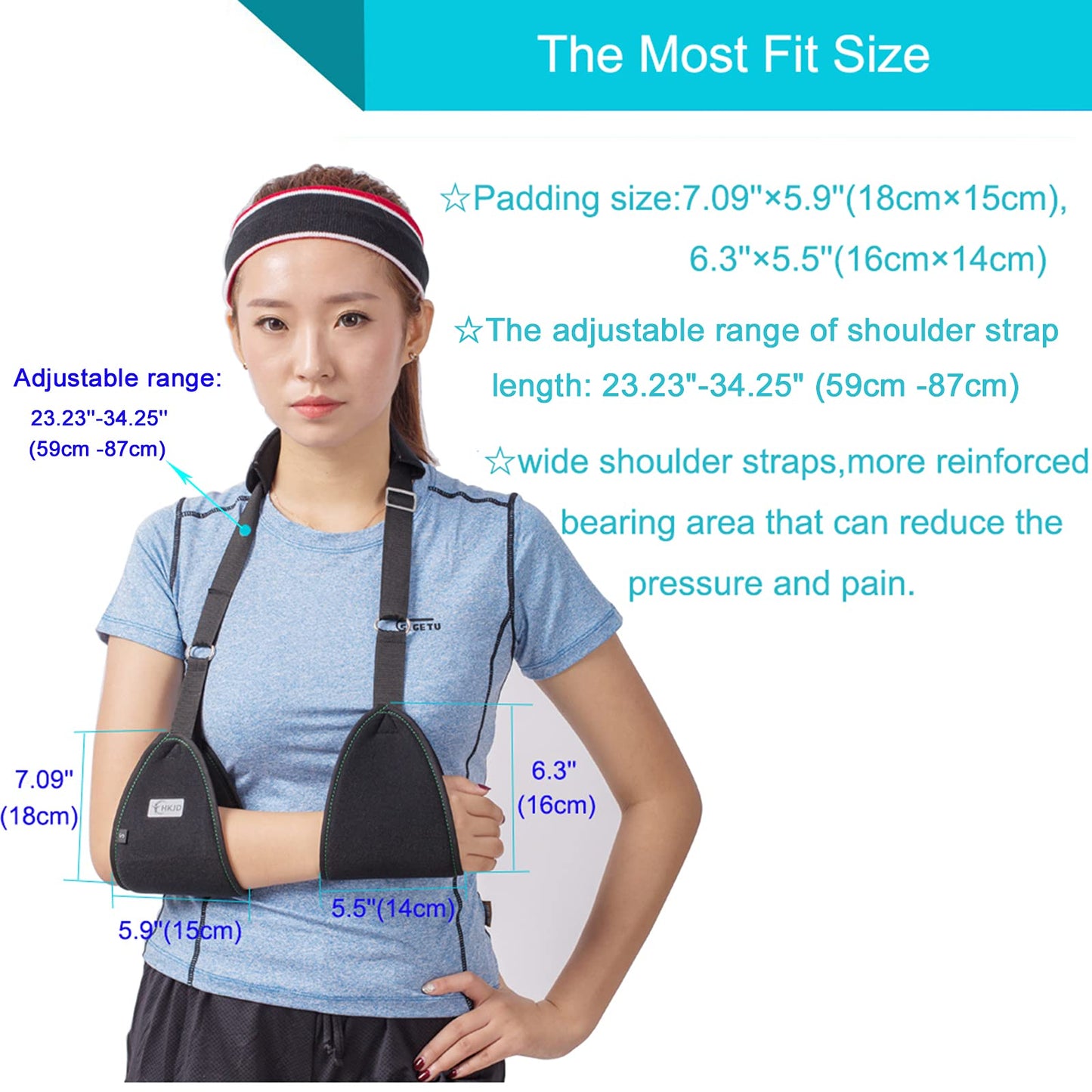 TANDCF Triangle Dislocated Arm Sling Shoulder Immobilizer Rotator Cuff Wrist Elbow Forearm Support Brace Strap with Soft Comfortable Padded Lightweight Simple for Broken & Fractured Arm