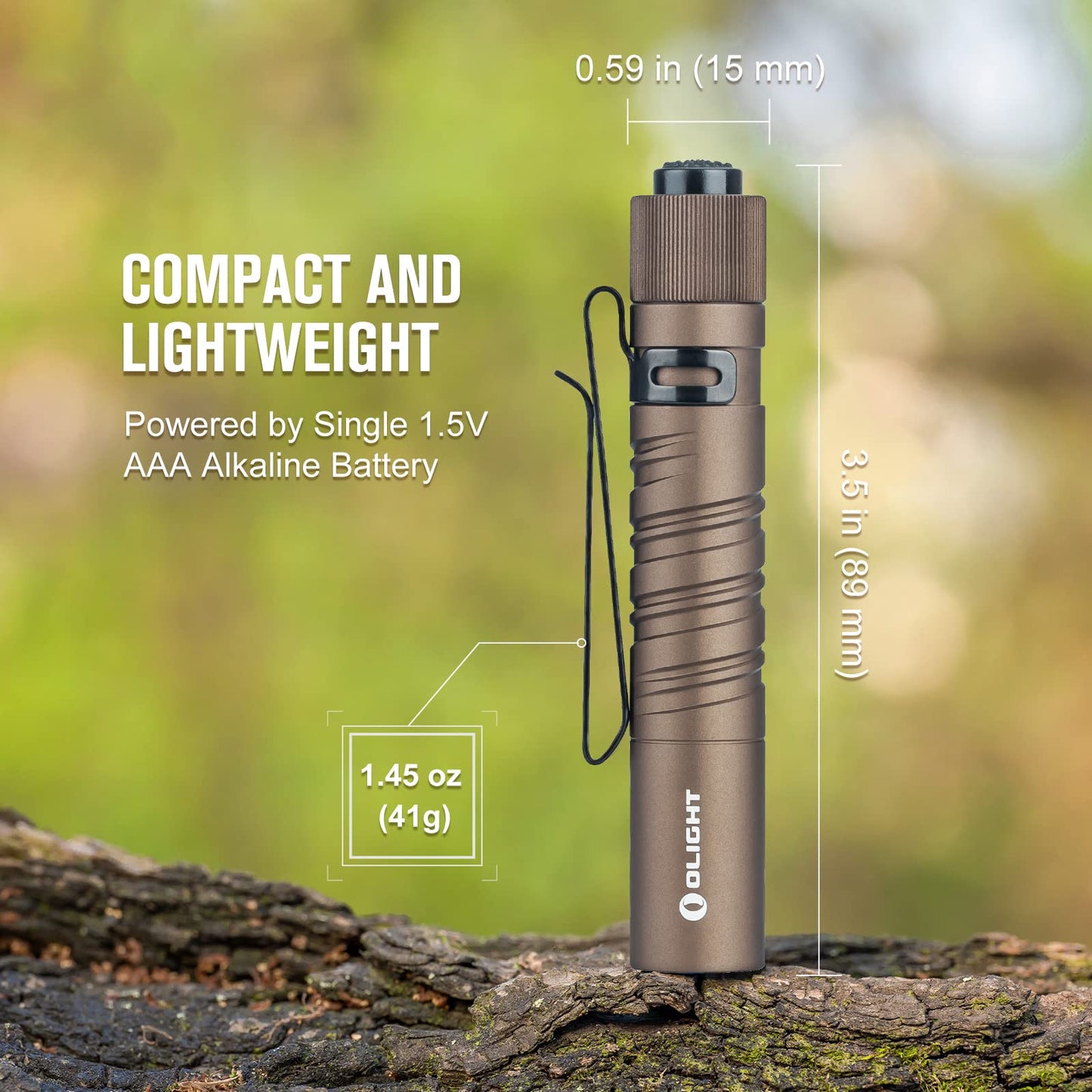 OLIGHT I3T EOS Small EDC Flashlight Handheld LED Light (Desert Tan)