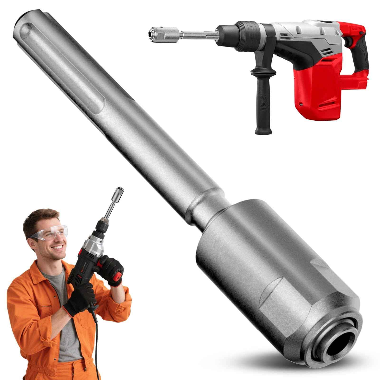 Pisman SDS-Max to SDS-Plus Adapter, 40 Chrome Steel Hammer Drill Bit, Rotary Hammer Connection Adapter Bits,Drill Converter Shank Quick Tool