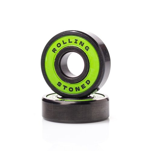 Rolling Stoned Skateboard Bearing Set - ABEC 7 Sealed Bearings for Skateboards, Longboards, Scooters and Roller Skates Stainless Steel 608 Bearings (8 Pack, Green) (AAA Trips)
