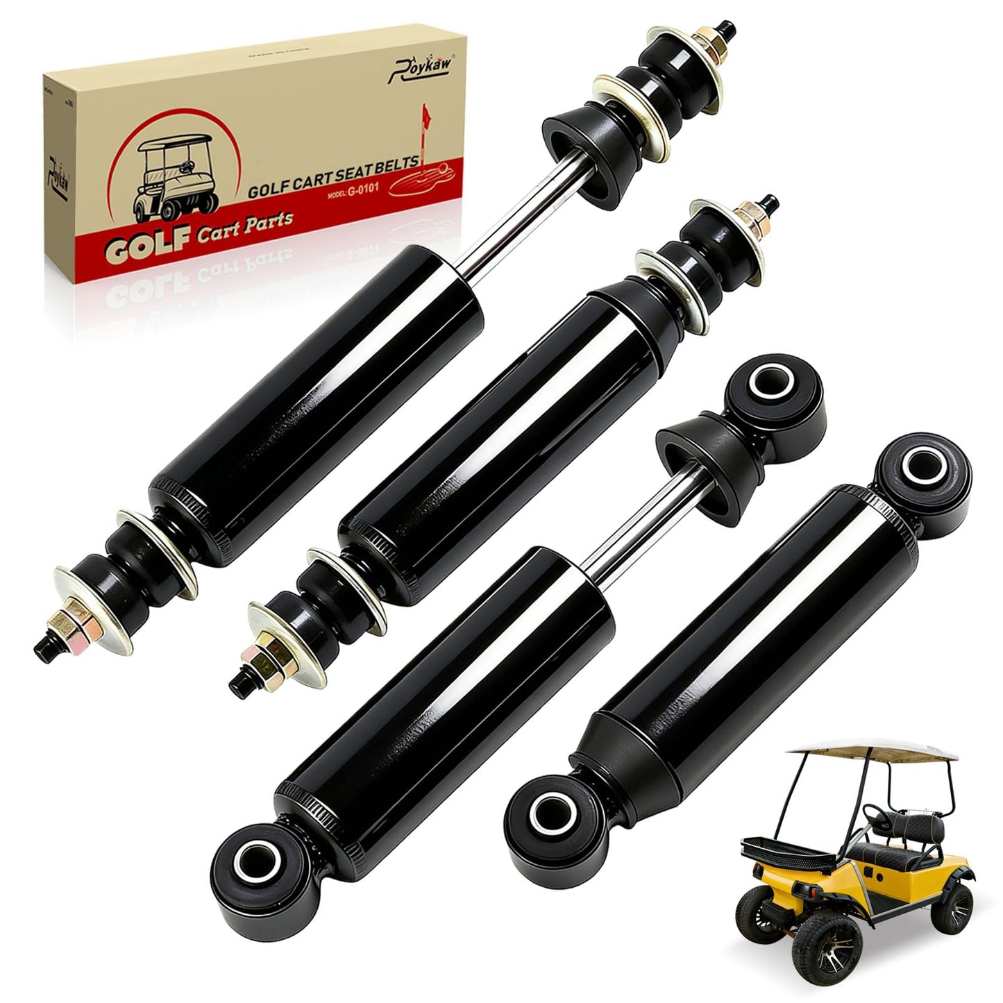 Roykaw Club Car DS Shocks, Precedent Shocks,Golf Cart Front and Rear Shock Absorbers Compatible with Club Car DS G&E 1988-up,Precedent G&E 2004-up,Replace OEM 1014235 1015813 1010991 1012183 1014236