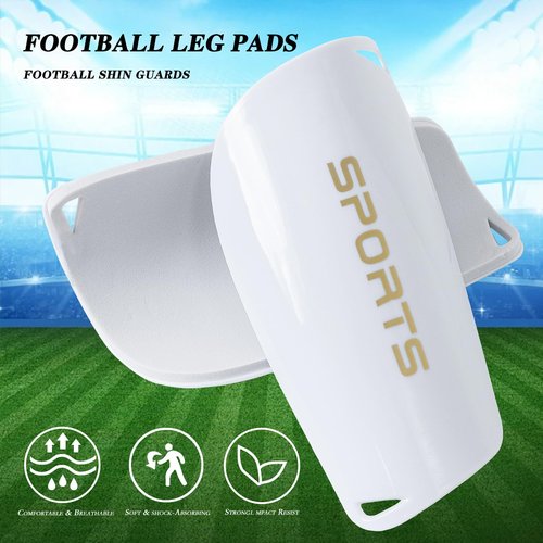 Football Socks with Shin Guard for Men, 1 Pairs Mens Grip Soccer Socks and Shin Sleeves with 1 Pairs Shin Guards, Football Game Set, Soccer Equipment Shin Sleeves with Pads for Adults(White)