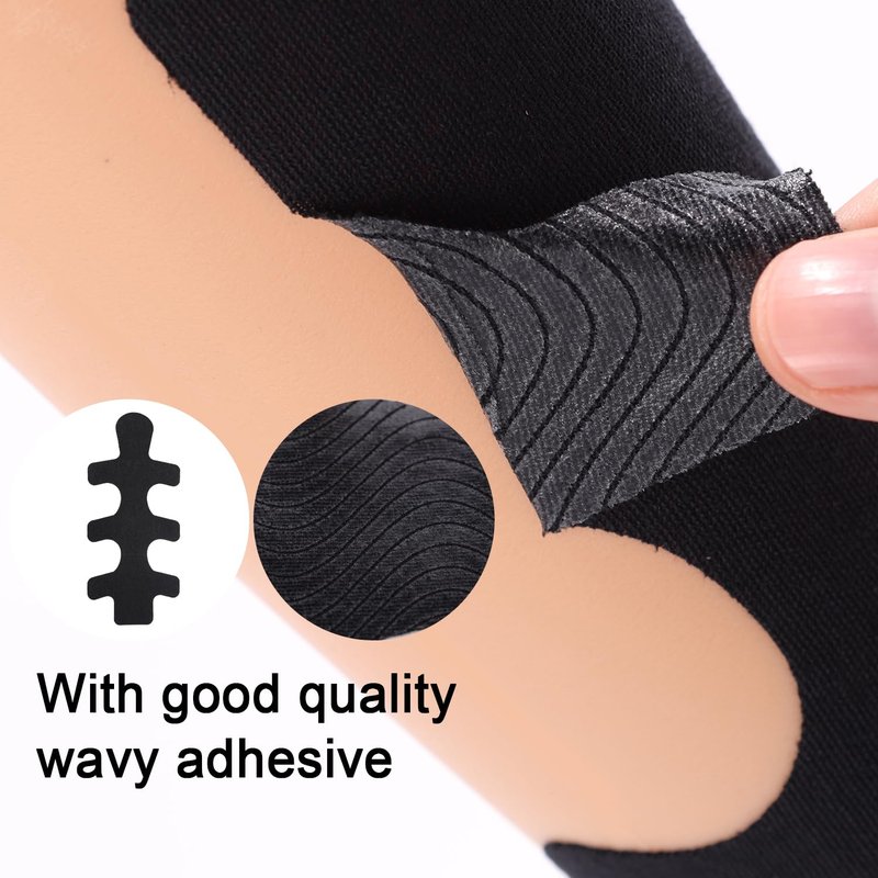 12pcs Precut Kinesiology Tape for Achilles Tendon, Waterproof & Breathable Athletic Heel Tape Enhance Elastic Sports Patch Strips Provides Stability Recovery for Achilles and Muscle Support