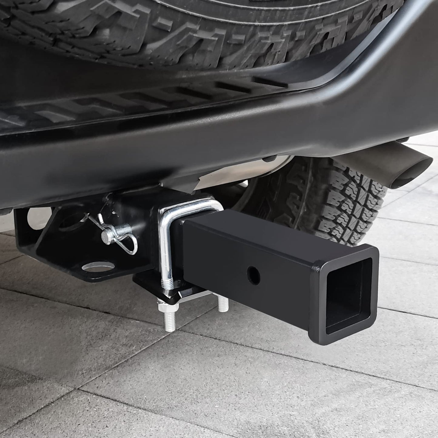 KAIRAY Trailer Hitch Extension, 2 Inch Receiver Tube Extender, 7 Inch Extension Length, with 5/8 Inch Hitch Pin and Clips, 3500 lbs GTW