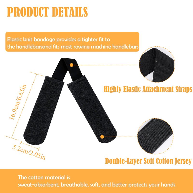 2PCS Universal Rower Handle Cover for Rowing Machines Compatible with Concept 2, Hydrow, Nordictrac, Sunny, Fits for Most Rowing Machine，Row Without Pain， Protect Hands and Absorbs Sweat (2)