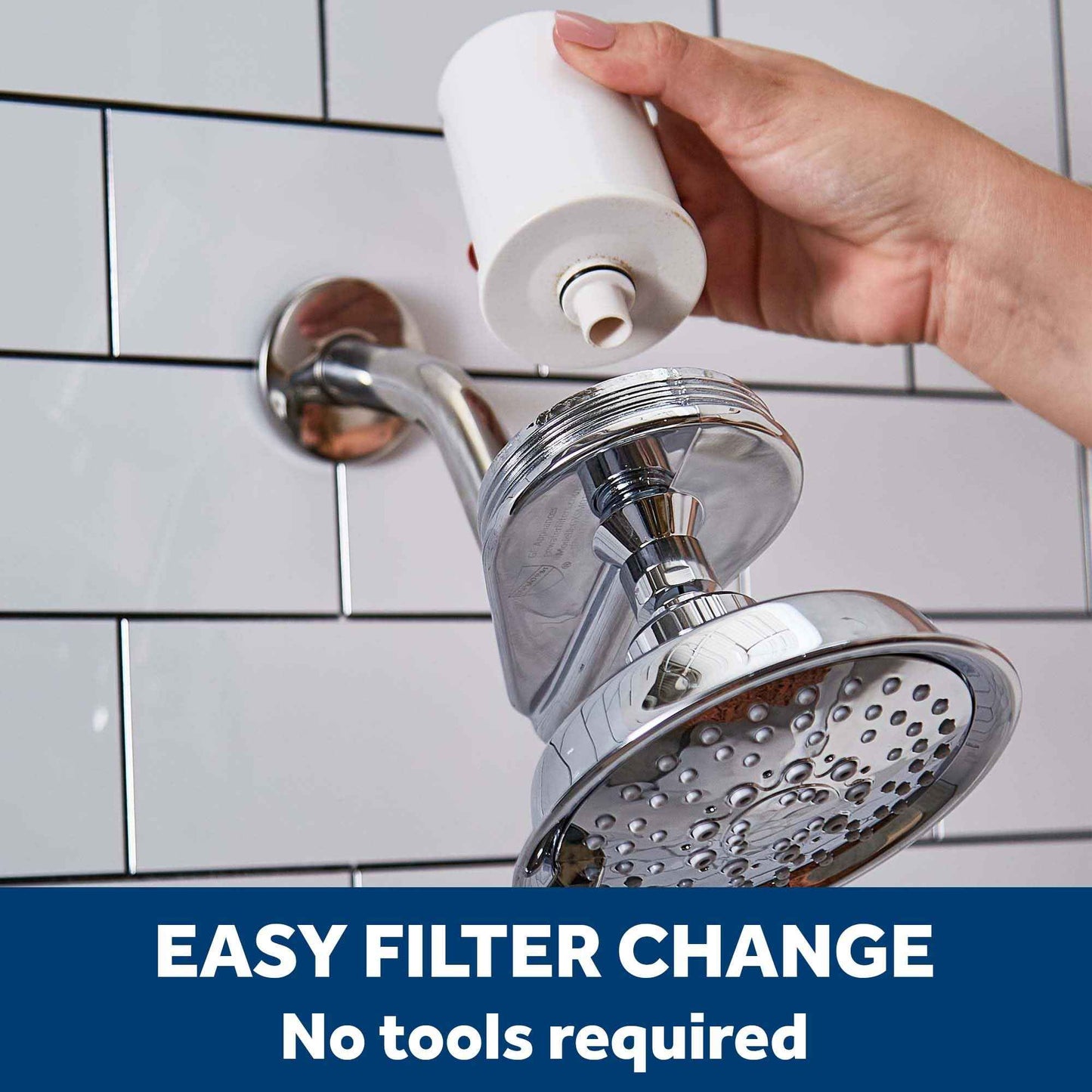 GE Shower Filtration System, Removes Chlorine, Easy to Install to an Existing Shower Head Tool Free in Minutes, Filter Included, Replace Filter (FXSCT) Every 6 Months, GXSM01TBL