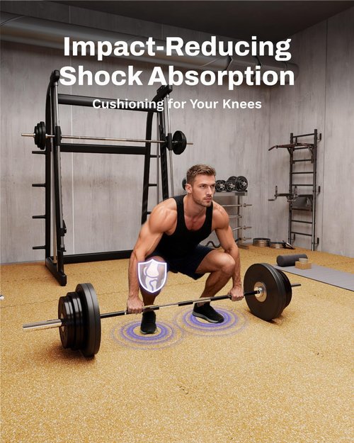 AIRHOP Exercise Equipment Mats - 0.56in Thick Interlocking Rubber Tiles | 24 Sq Ft Home Gym Flooring, Heavy-Duty EVA Foam, 24 x 24in