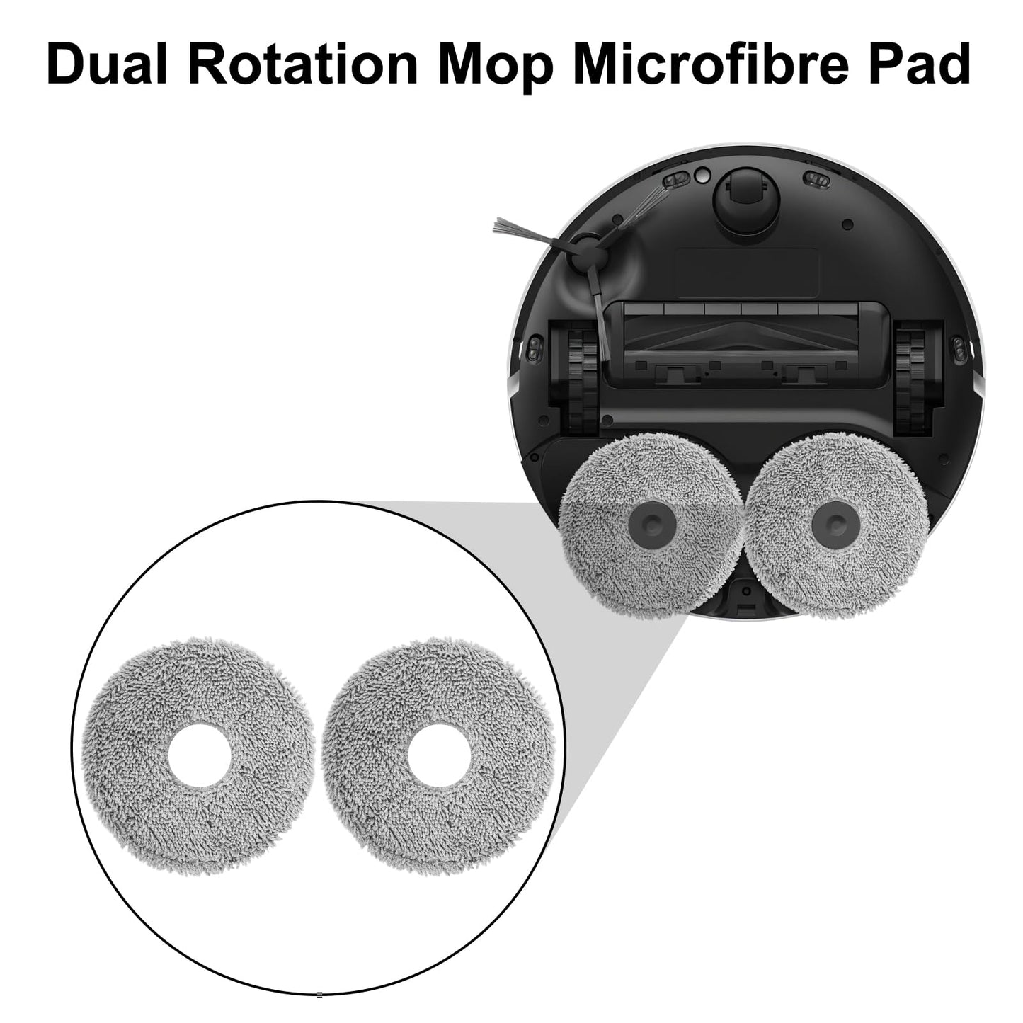 Fixbetter 4 Pcs Replacement Mop Pads for iRobot Roomba Plus 405 Combo Robot/505 Combo Robot, for Dreame X40 Ultra Complete/L10s Pro Ultra Heat/X40 Master/L40 Ultra/L10s Ultra Gen 2 Robot Vacuum
