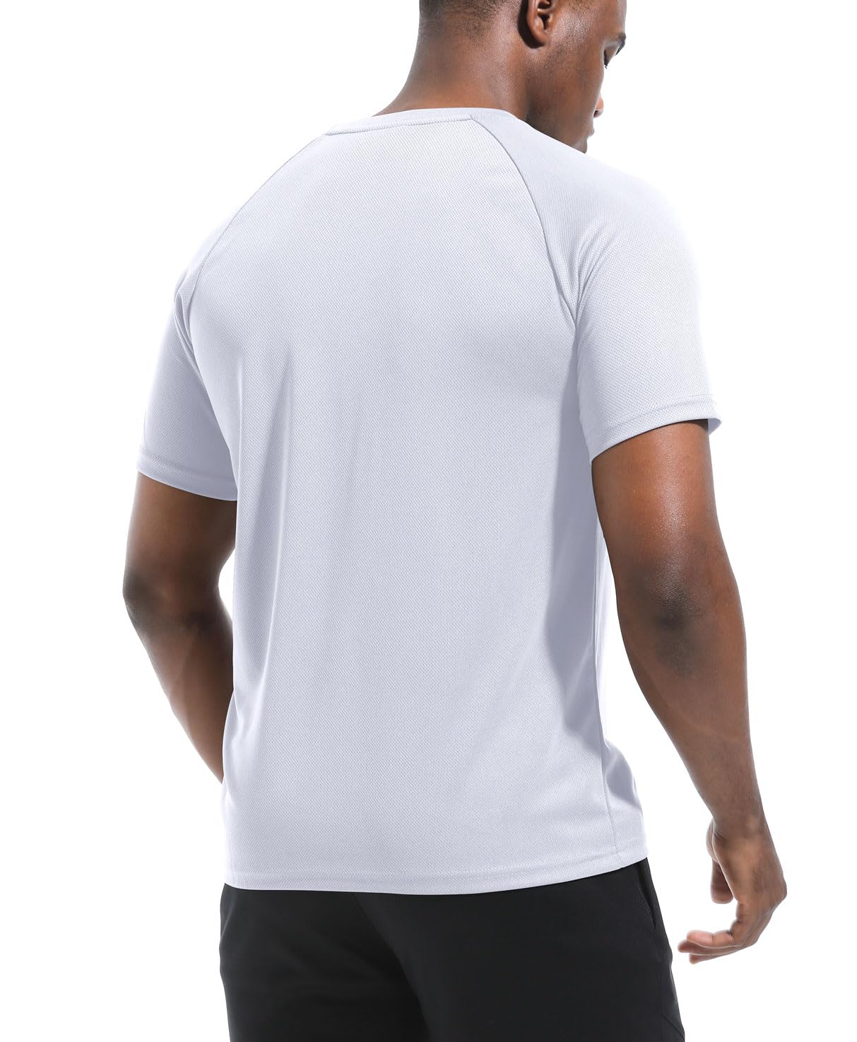 Boyzn Men's 3 Pack Workout Running Shirts, Dry Fit Moisture Wicking T-Shirts, Sports Gym Athletic Short Sleeve T Shirts for Men White-3P13-L