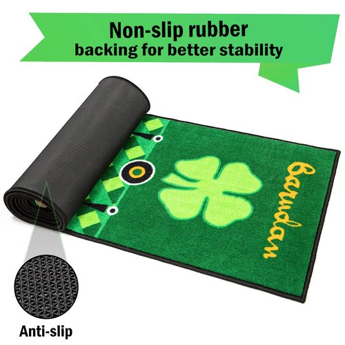 Putting Green/Mat for Home Use - 9.8'X1.6' Indoor Outdoor Putting Green - Eco-Friendly Anti-Slippery Rubber Material - Professional Golf Training Mat for Golf Practise (1X Putting mat w/Golf Cup)