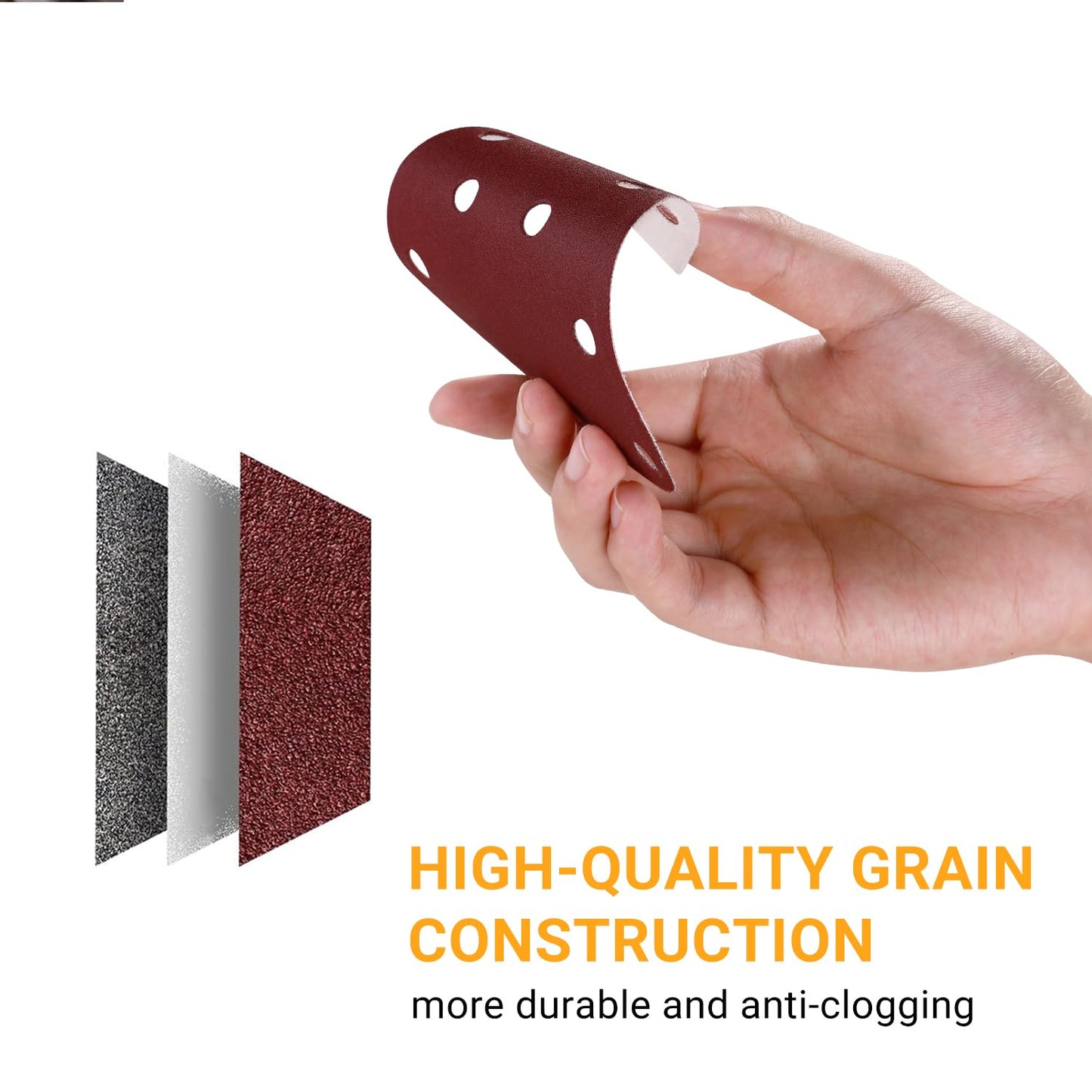 Sandpaper Sanding Discs Set: DEKOPRO 50 PCS Mouse Detail Sander Sandpaper Include 40,80,120,180,240 Grit