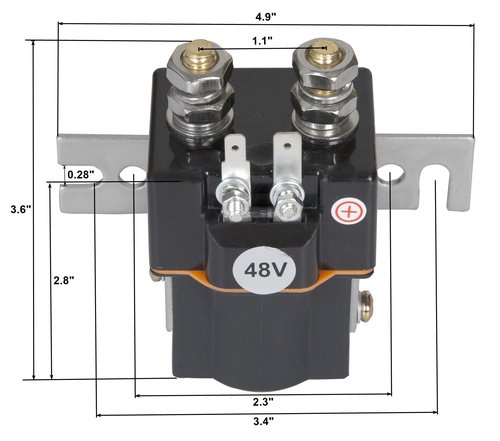 Sabeweile 48V Golf Cart Solenoid 4 Terminal Coil with Resistor Assembly - Replaces OEM 101908701 102774701 5722 16077 SW80-1275P 1014947 - Fits Club Car DS 1995 & Up Precedent 2004-2008