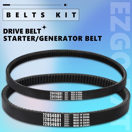 Gaoerfu-CP EZGO TXT Drive Belt & Starter Generator Belts Kits for 1994-up Gas EZGO TXT/Medalist 4 Cycle Golf Cart Models, Golf Cart OEM # 72054G01, 72024G01, 26414G01, 72025G01, 630587