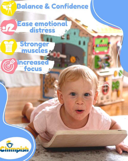 Wooden Balance Board Kids - Wobble Board for Kids, Wooden Toddler Balance Toys, Montessori Rocker. (Medium (21"))