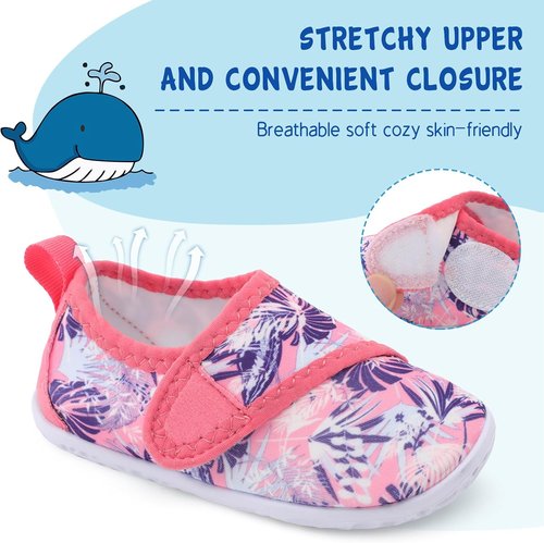 LeIsfIt Toddler Water Shoes - Breathable Quick-Dry Aqua Socks for Kids | Ideal for Beach & Pool