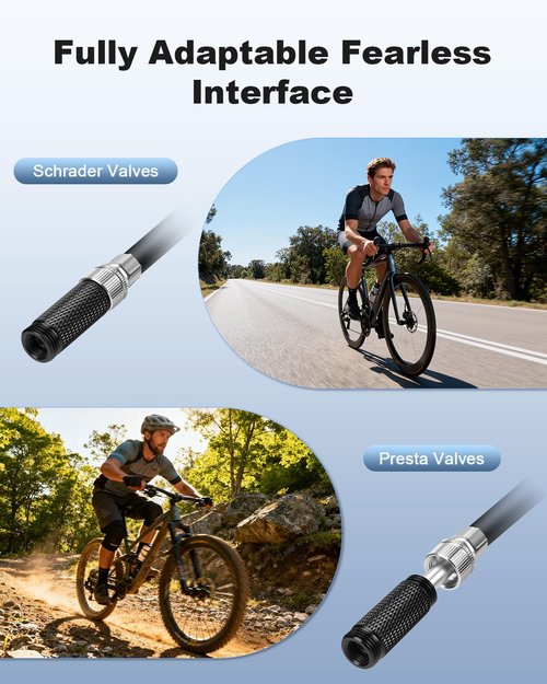 POWVINE Shock Pump for Bike,Portable Frame Pump with 300PSI,High Pressure Bike Air Fork/Shock Pump,Mini Pump Fits Presta & Schrader Valve