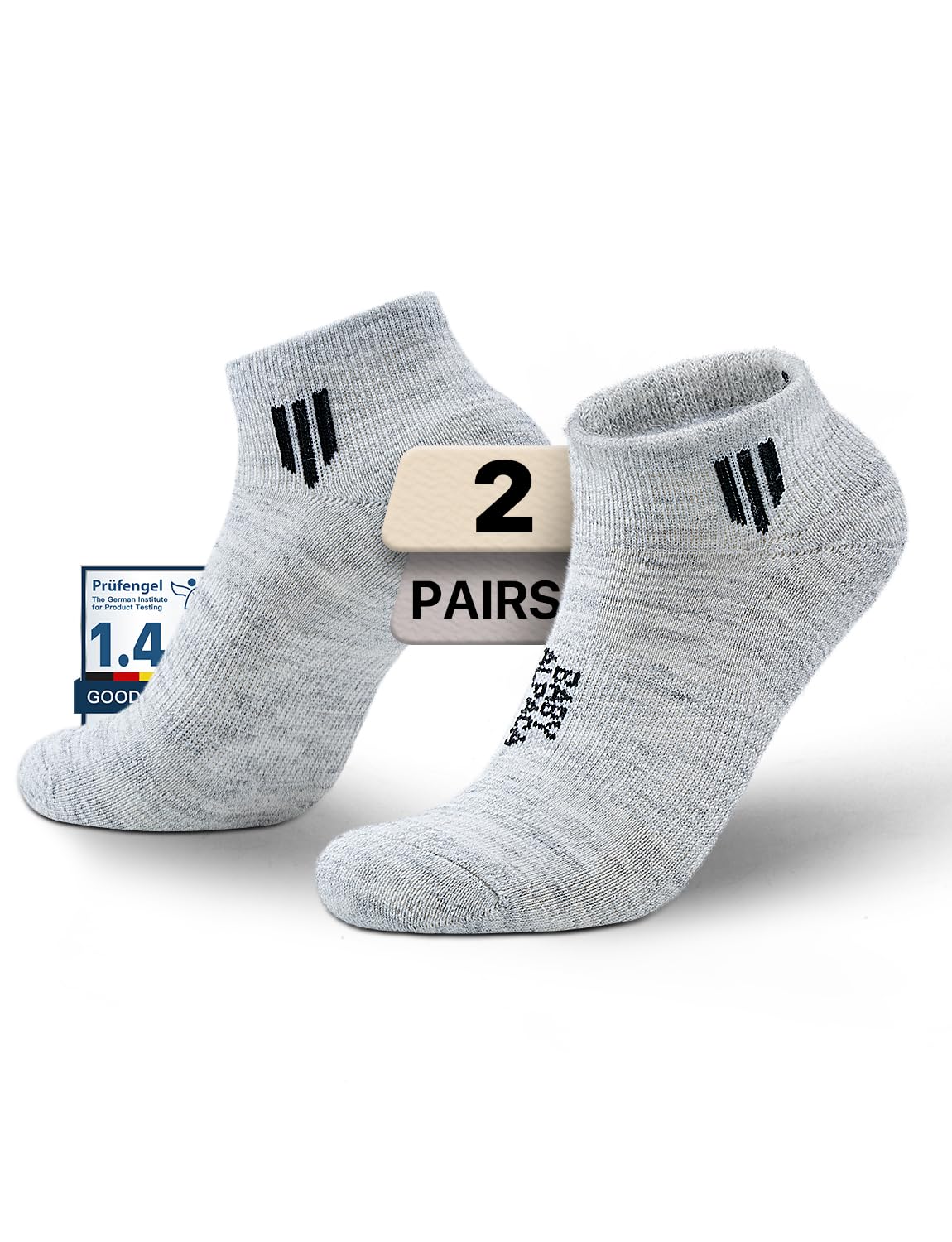 Juclise Alpaca Wool Ankle Socks Moisture Wicking Anti-Blister Lightweight Breathable Golf Hiking Cushion Socks Men Women L, Pebble Grey