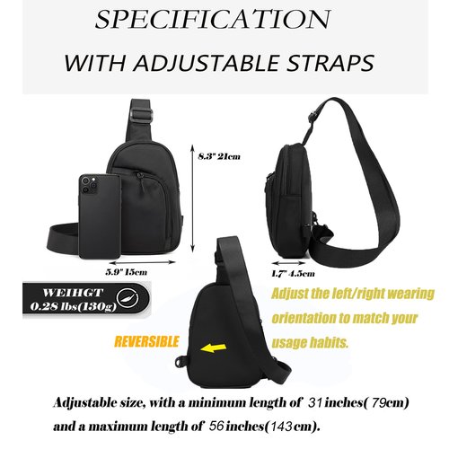 GORELAX Small Sling Bag for Men Women, Crossbody Front Backpack Compact EDC Chest Pack Running Hiking Travel