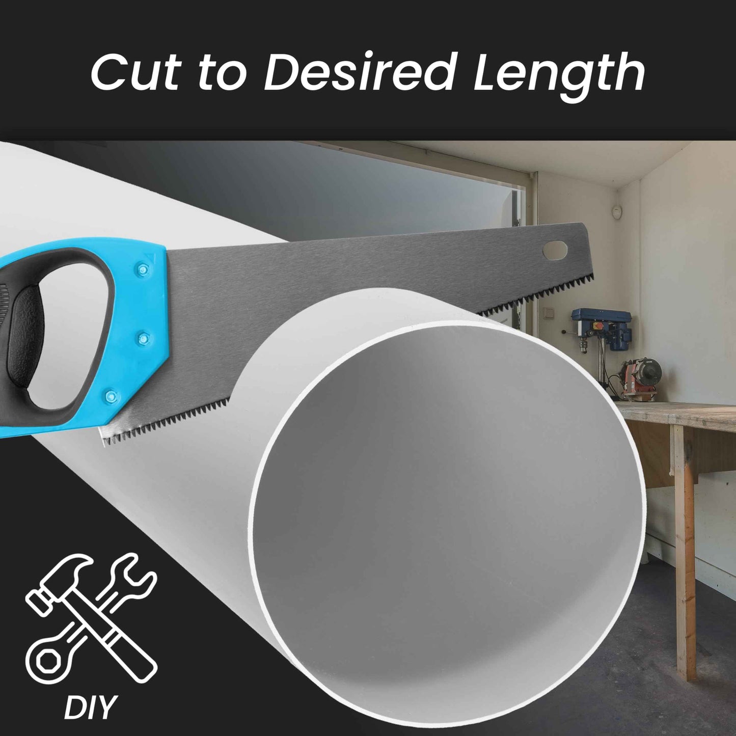 5" Inch Round Straight Plastic Ventilation Duct - 12" Inch Long Rigid Ducting Vent - Replacement Pipe, Extension, Fresh Air Circulation - Through-Wall Vent Duct, Straight Plastic Pipe for HVAC Ducting