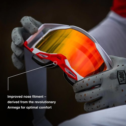 100% Accuri 2 OTG Mountain Bike & Motocross Goggles - Sports Goggles for Motocross & Dirt Bike Riding - Yellow, Clear Lens