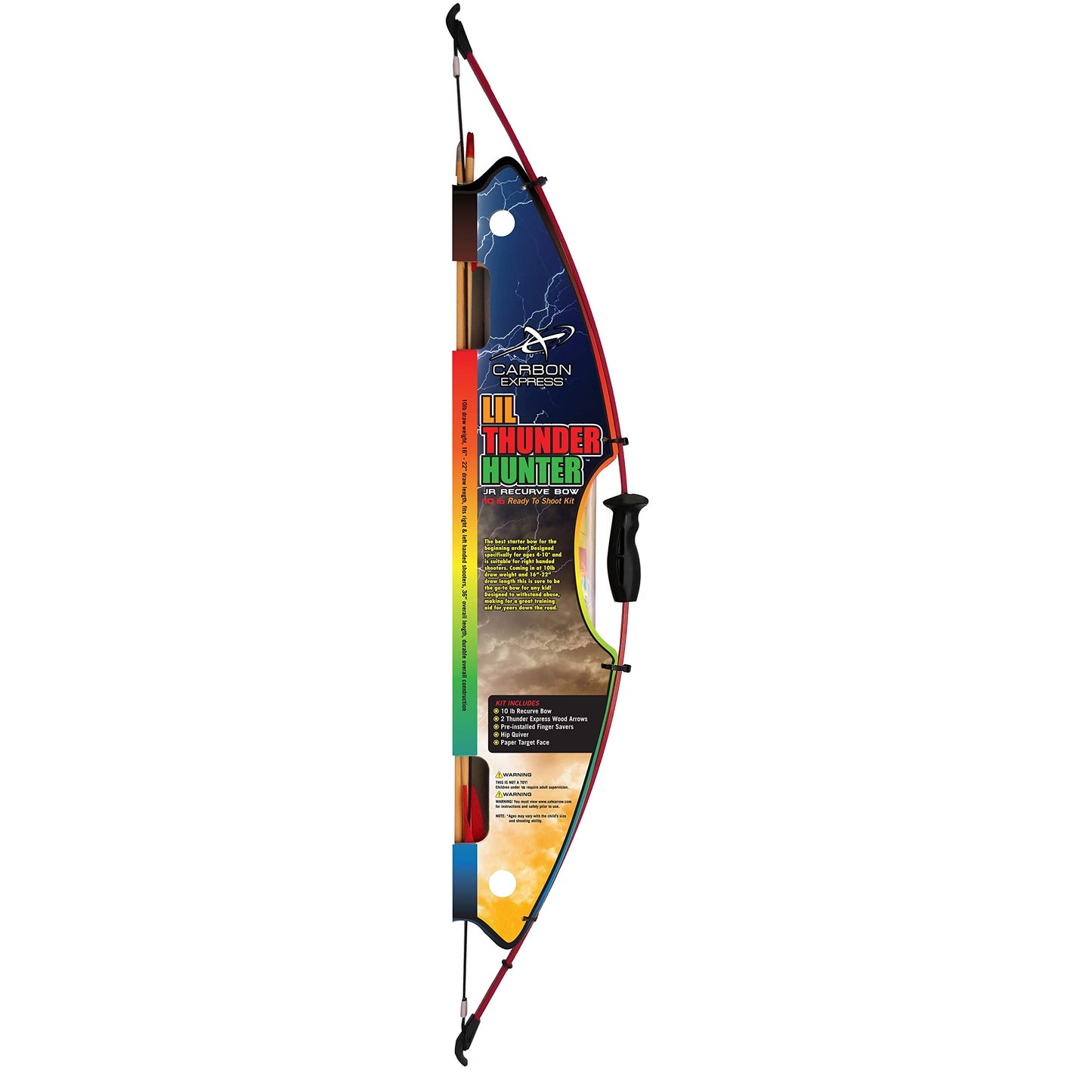 Carbon Express Lil Thunder Hunter 10 Lb Junior Youth Recurve Bow and Arrow Package