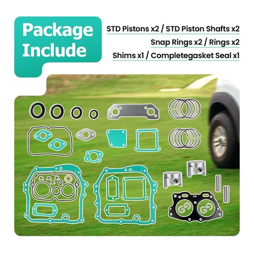 For EZGO Fuji Robin 295cc Golf Cart EH29C 4 Cycle MCI Engine Top End Rebuild Kit W/STD Piston + Ring Set/w Gaskets 26607-G01 1991-2008