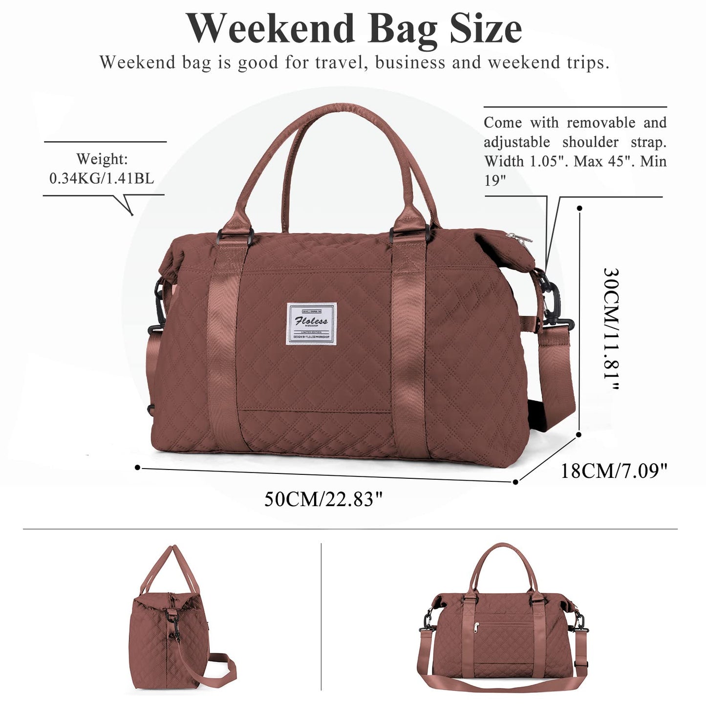 Travel Duffel Bag,Overnight Weekender Bags for Women with Wet Pocket