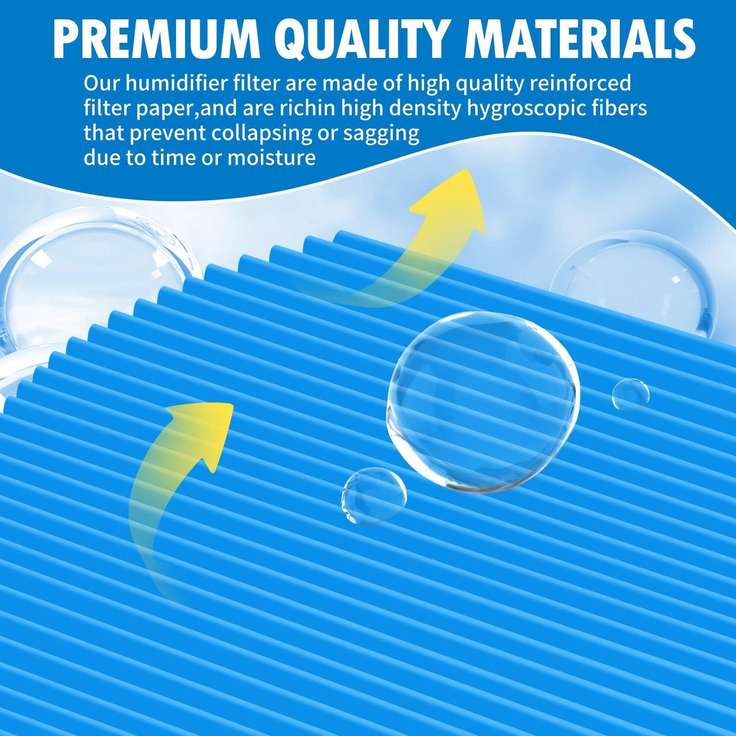 Gazeer Humidifier Replacement Filter Compatible with BLUEAIR Premium Smart Humidifier(H35i), Evaporative Washable Humidification Filter, 2 Pack Blue Humidifier Wick Filters+5 Pack Sponge Filters