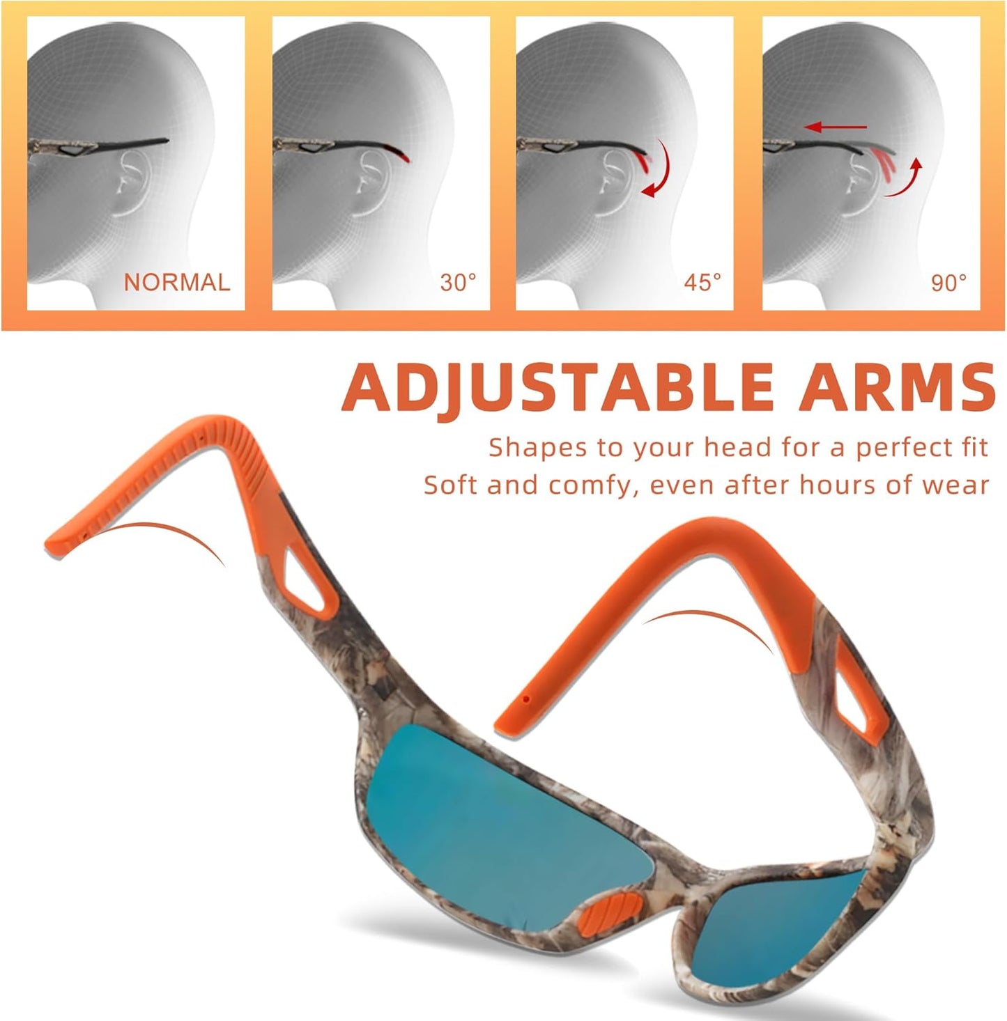Skiennix Camo Polarized Sport Sunglasses - UV400 Protection for Driving, Fishing & Hunting