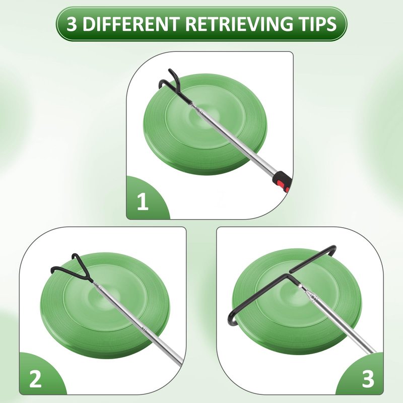 Bgzdxhxyr Disc Golf Retriever Pole, 10 Foot Extendable Pole with 3 Hooks, Disc Golf Retriever Accessories to Retrieve Discs in Water, Trees, Bushes, Rocks