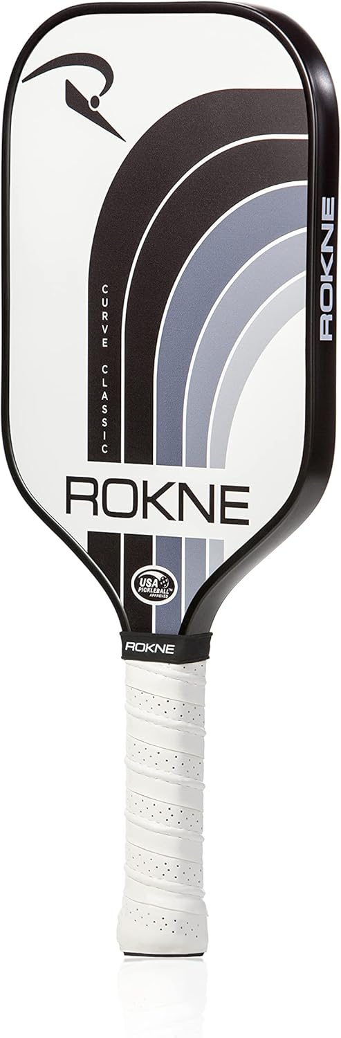 ROKNE Curve Classic Pickleball Paddle - USAPA Approved Fiberglass Design | Precision Engineering for Maximum Spin & Comfort