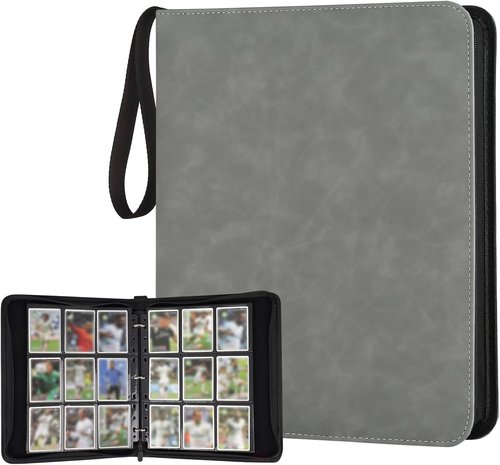 GERMUN 9 Pocket Card Binder - Premium Zip Trading Card Album for MTG, TCG & Sports Cards | Grey