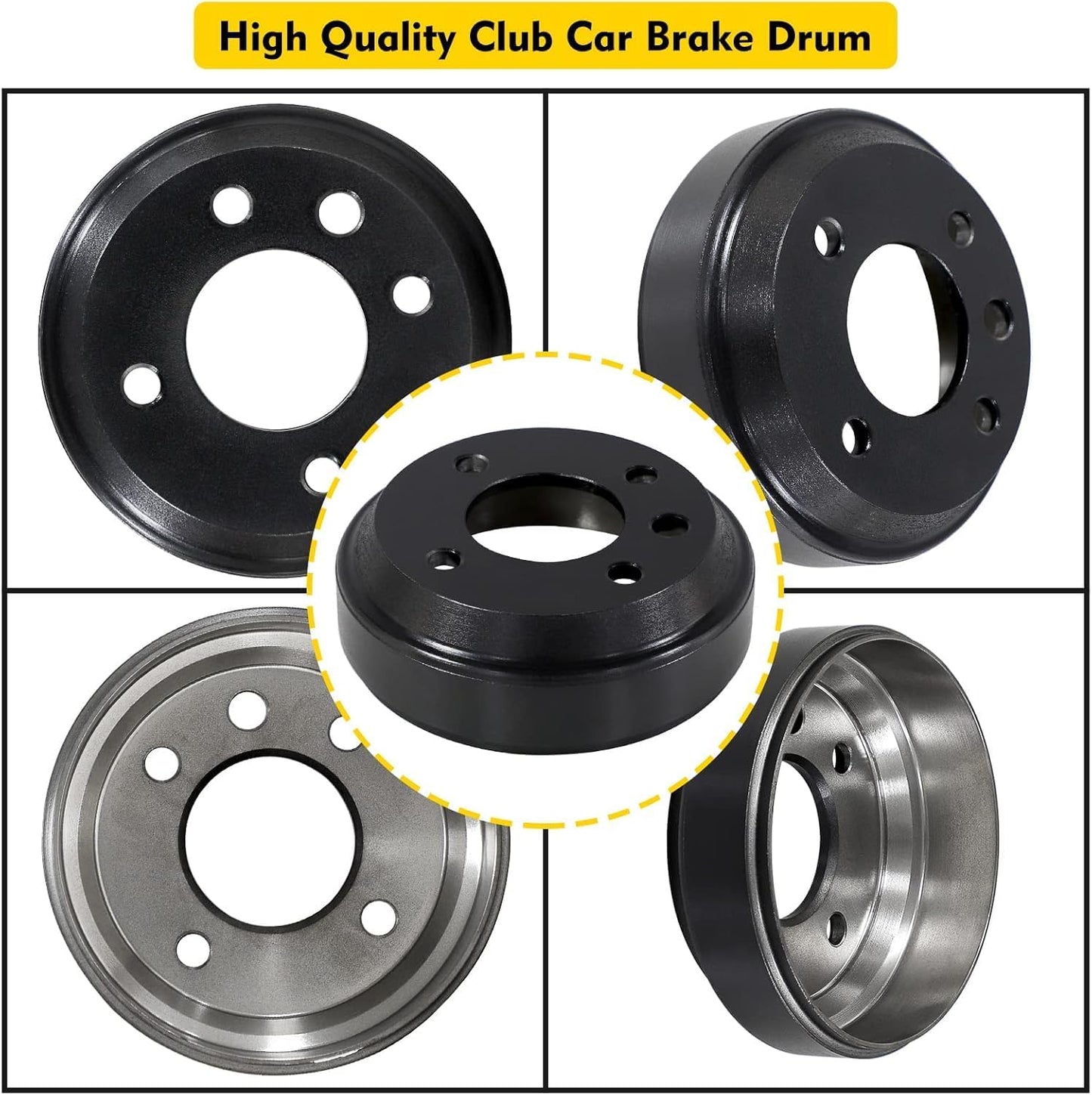 LEAPGOMAX Golf Cart Brake Drum/Hub Brake Shoes Spring Kit Fit Club Car DS 1981-1994 Tempo 2018 Up Villager Golf Carts OEM 4263 1011137 101146302 101816301