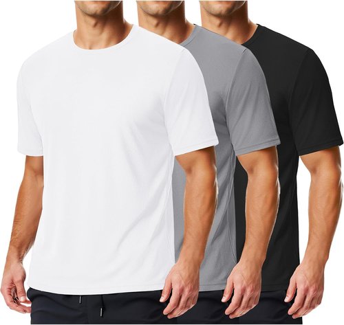COOFANDY Men's Athletic T-Shirts - 3 Pack Quick Dry Moisture-Wicking Workout Shirts for Gym & Casual Wear