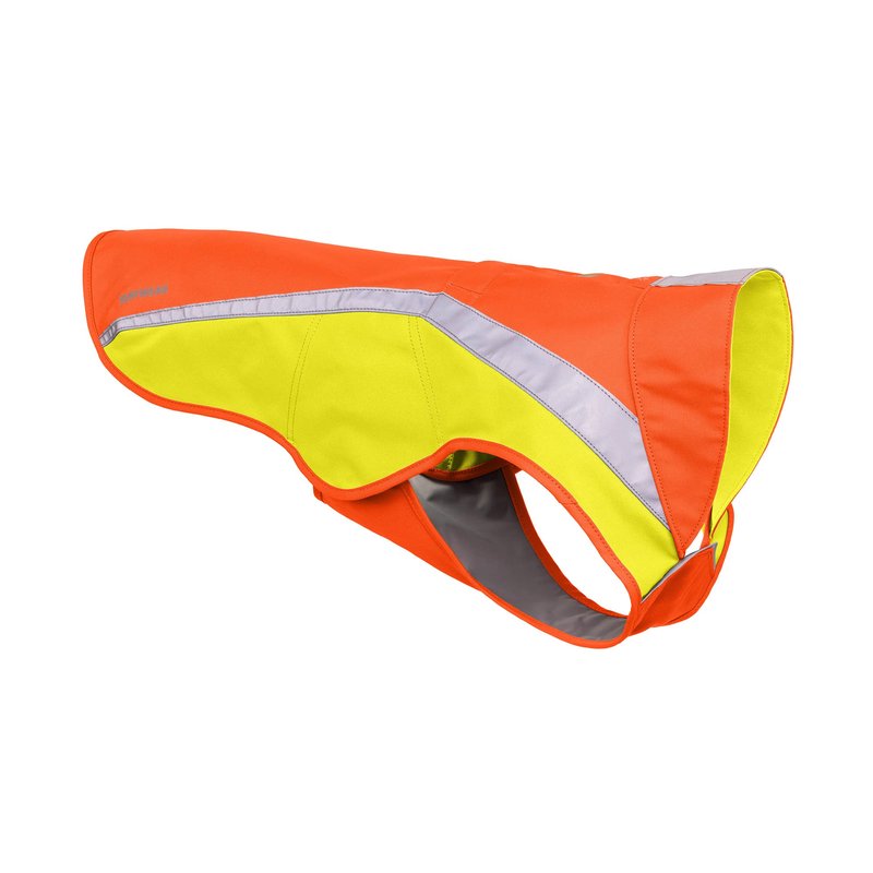 Ruffwear, Lumenglow High-Vis Dog Vest, Reflective Jacket with Water-Repellent Shell, Harness-Compatible Leash Portal, Side-Release Buckles, Back Light Attachment Loop, Blaze Orange, X-Small