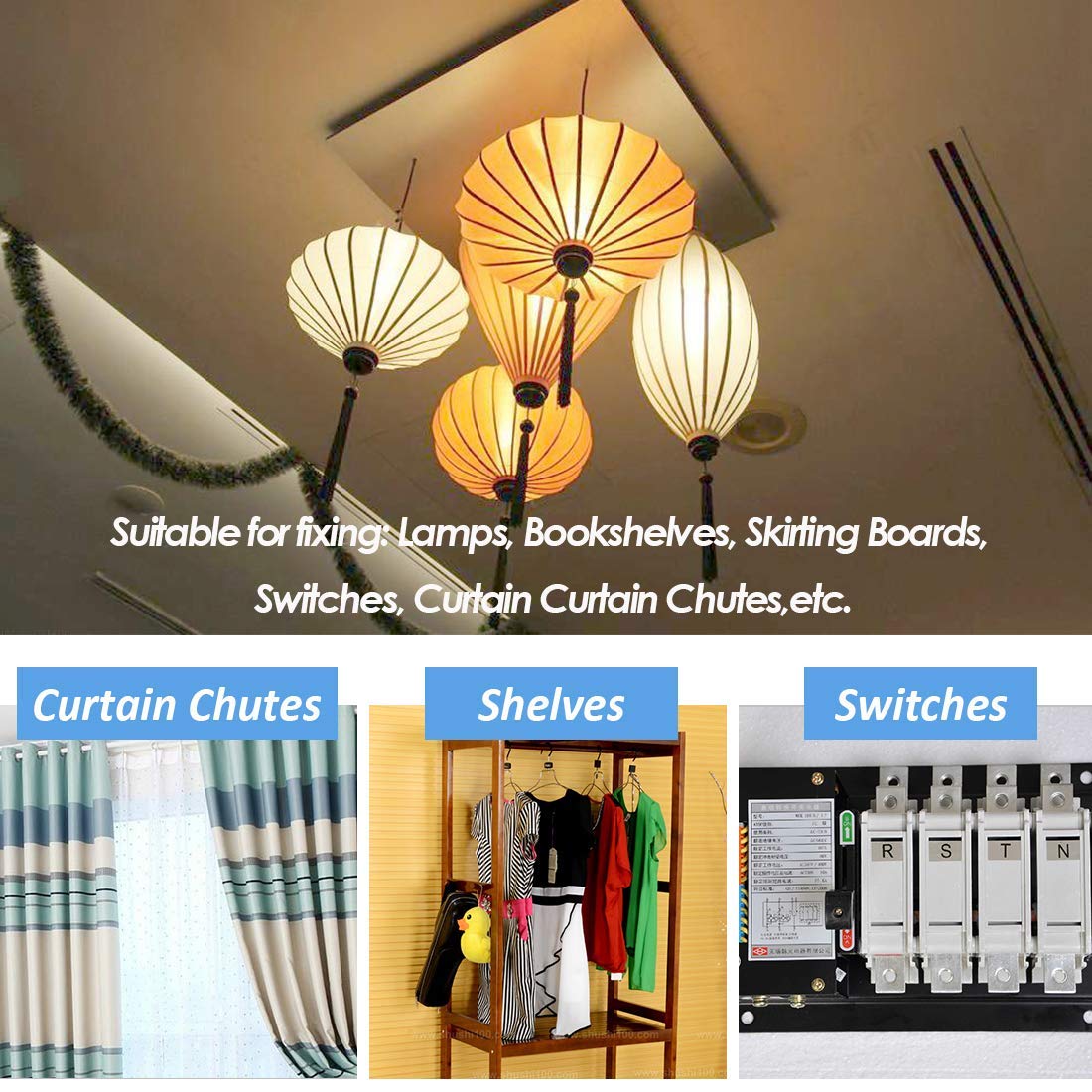 FNLGTN Heavy Duty Wall Anchors and Screws Kit, 50 Sets/100 Pieces, for Concrete, Hollow and Wooden Wall Mounting (8MM 50sets)