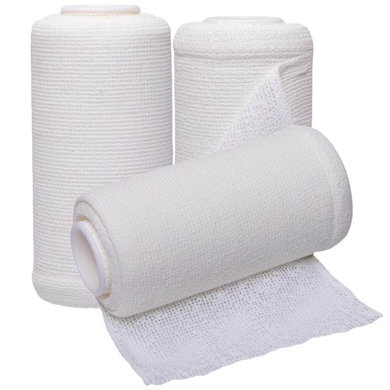 Vakly 4" Unna Boot Bandage Gauze Dressing with Zinc Oxide [4” x 10 Yards] Provides Customized Compression + Self Adhesive Cover Wrap (3 of Each) Individually Packaged