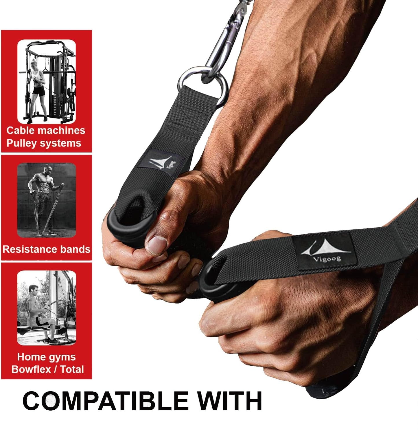 Skiennix Heavy Duty Gym Workout Handles - Comfortable Grip for Cable Machines & Resistance Bands